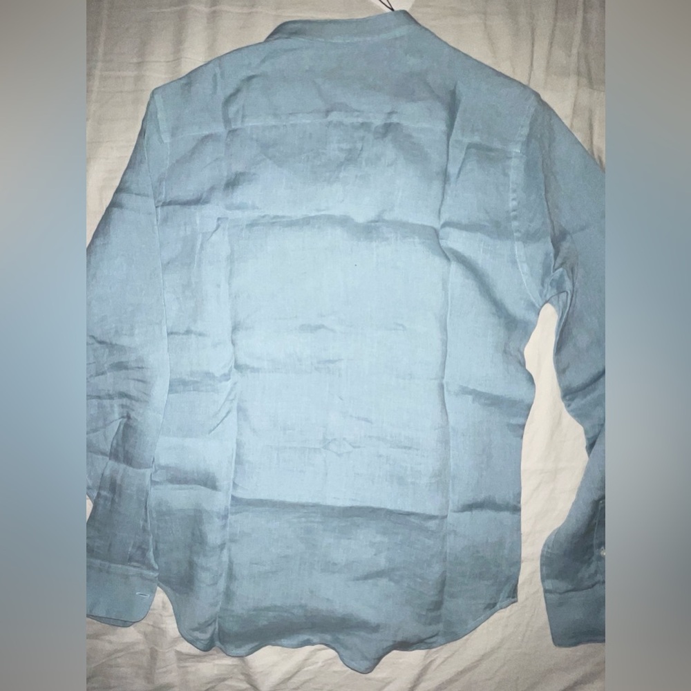 Sandro Sky Blue Linen Blouse - Picture 4 of 10